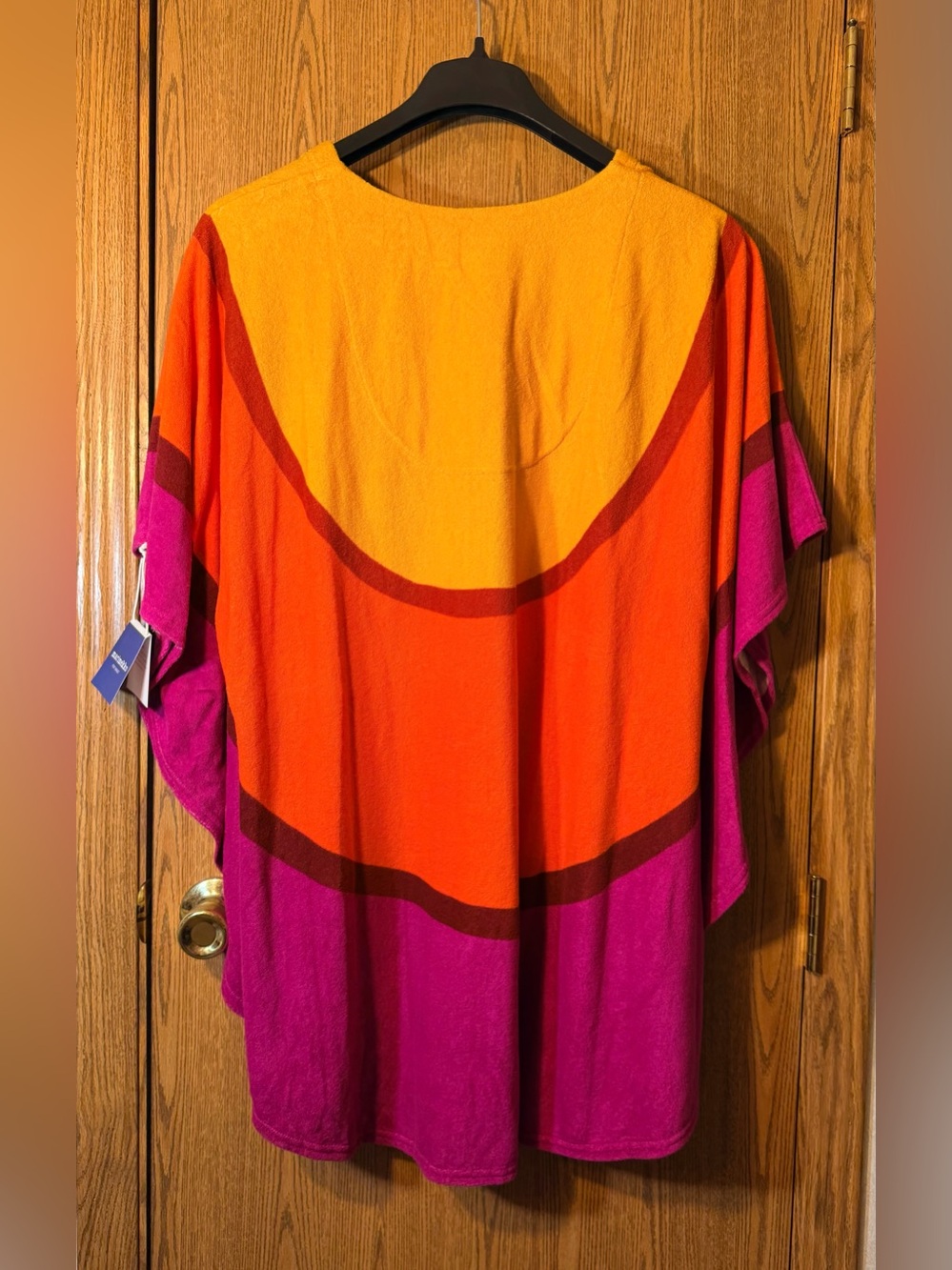 Marimekko Vibrant Retro Multicolor Terry V-Neck Beach Coverup - Picture 10 of 10